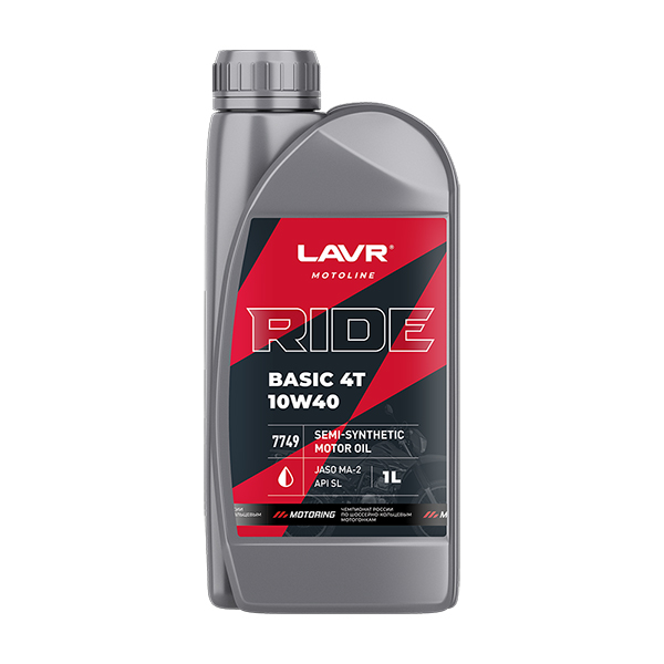 Масло моторное LAVR MOTORIDE BASIC 4T 10W40 SL (1л)
