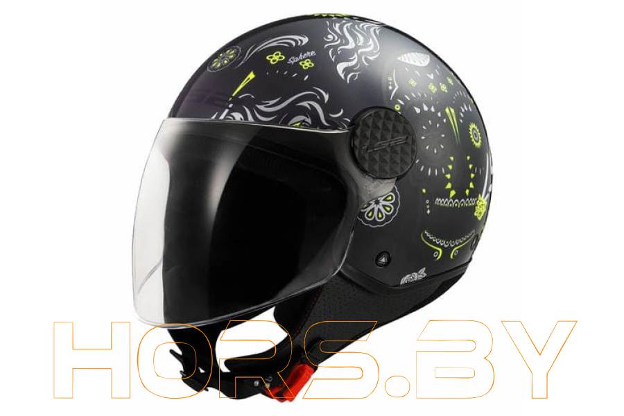 Шлем LS2 OF558 SPHERE LUX 2 MAXCA S, Gloss black H-V Yellow