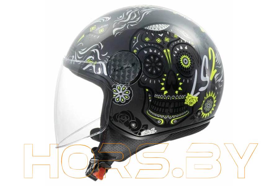 Шлем LS2 OF558 SPHERE LUX 2 MAXCA S, Gloss black H-V Yellow