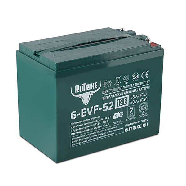Тяговый аккумулятор RuTrike 6-EVF-52 (12V52A/H C3)