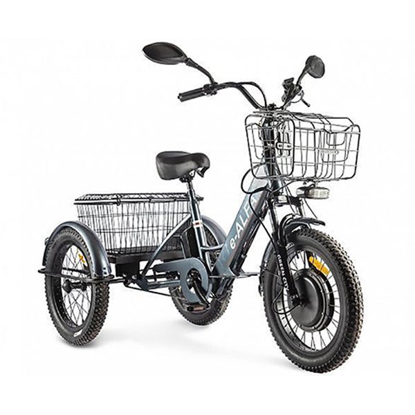 Велогибрид трицикл GREEN CITY e-ALFA Trike (серый)