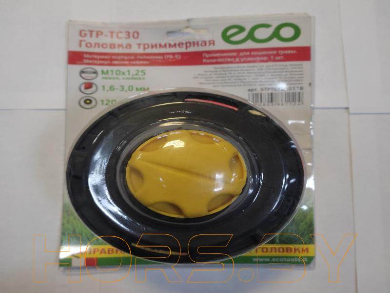 Головка триммерная ECO GTP-TC30 (леска ф 2,4 мм полуавт., блистер)