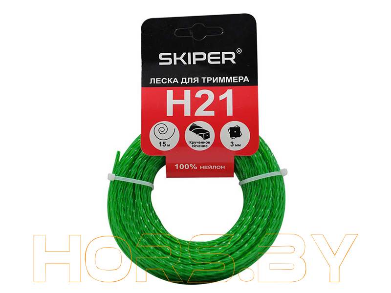 Леска ф 3.0 мм х 15 м кругл. сеч. (зелен.) SKIPER H21
