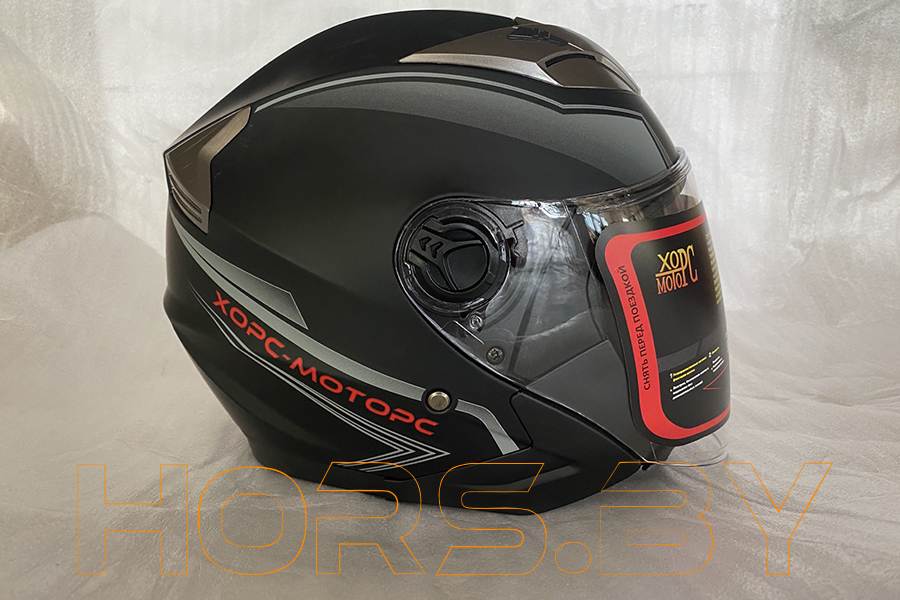 Мотошлем Хорс-Моторс BLD-708 (чёрно-белый L)