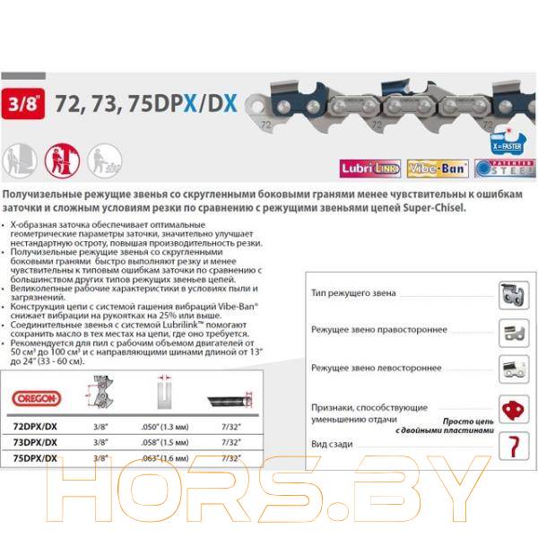 Цепь 40 см 16 38 1.6 мм 60 зв. 75DPX OREGON