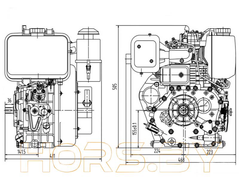 купить двигатель дизельный lifan c192f-d (вал 25мм под шпонку, сух. фильтр) 13лс 6а по доступной цене