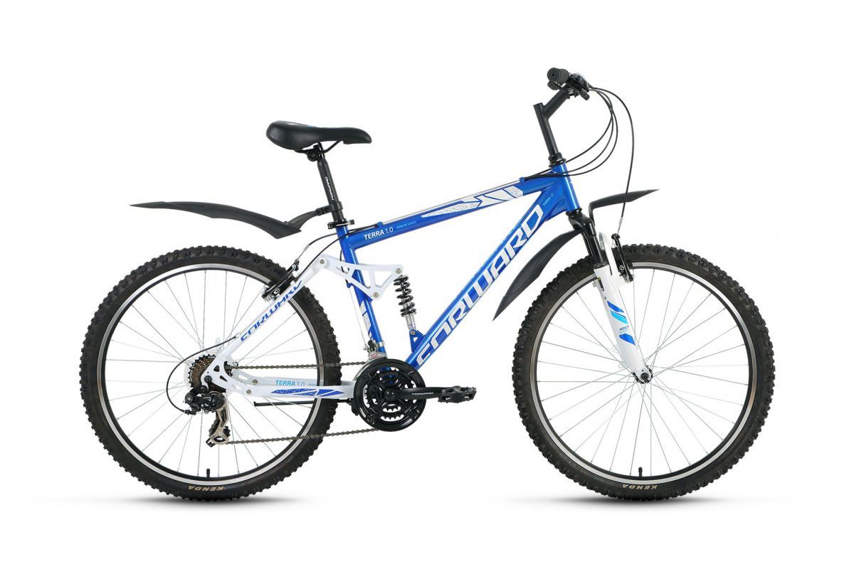 купить Велосипед Forward TERRA 1.0. (26" 21 ск. рост 18) синий/белый