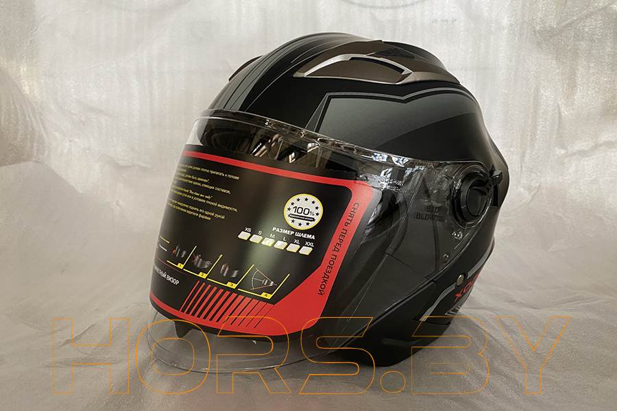 Мотошлем Хорс-Моторс BLD-708 (чёрно-белый L)