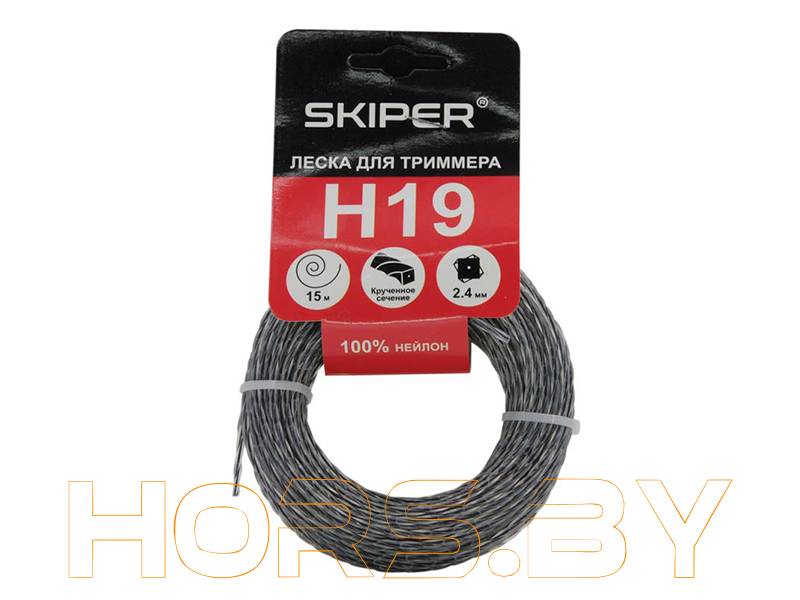 Леска ф. 2,4 мм х 15 м.кручен.сеч. (серебро) SKIPER H19