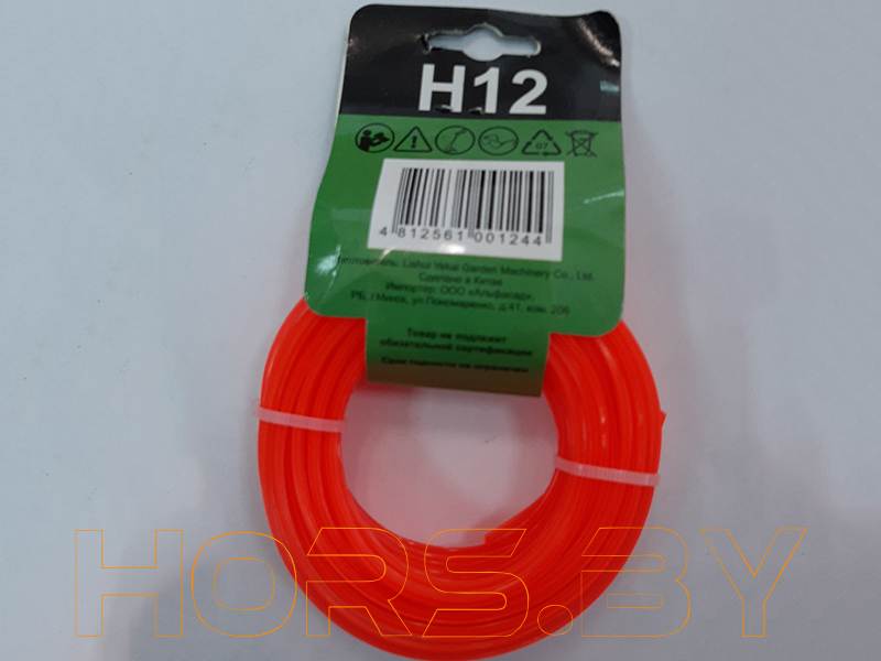 Леска ф 2,7 мм х 15 м квадратн.сеч. (оранж.) SKIPER H07