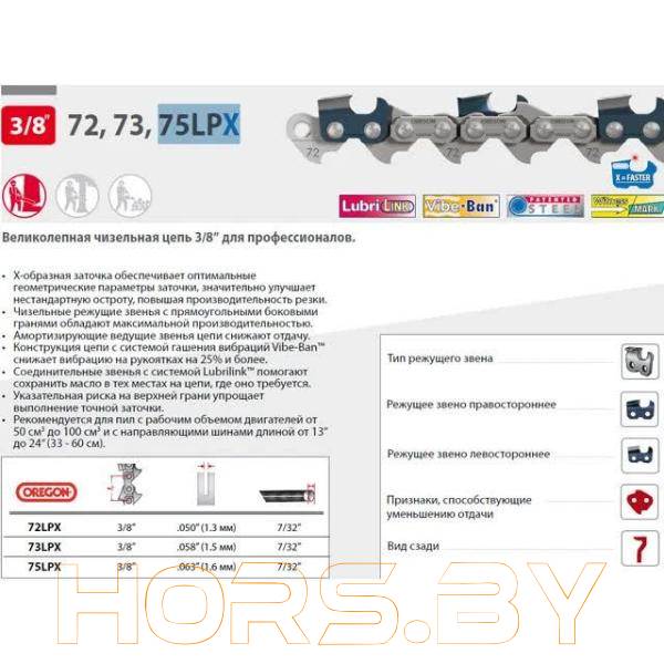 Цепь 40 см 16" 3/8" 1.6 мм 60 зв. 75LPX OREGON