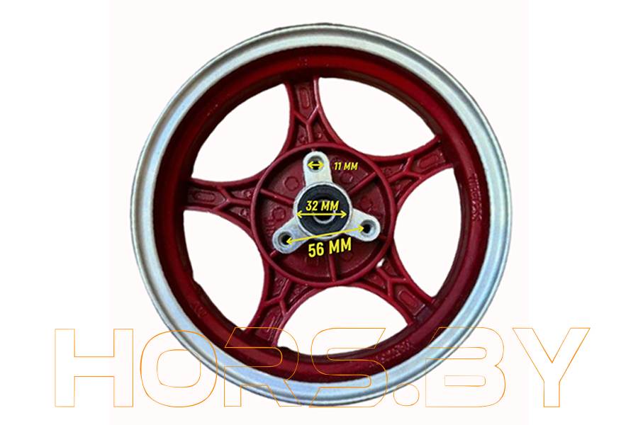 купить Диск колесный R10 передний (литой) SV1 051 028-03.1 красный (посадка 56мм) по низкой цене