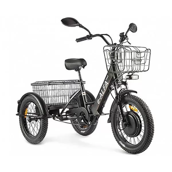 Велогибрид трицикл GREEN CITY e-ALFA Trike (черный)